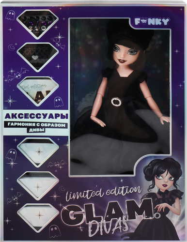 Кукла FUNKY TOYS Glam Divas Вэнди с аксессуарами, платье в горошек, 25см, Арт. FT00008, фото