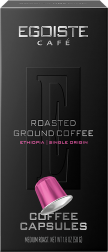Кофе молотый в капсулах EGOISTE Ethiopia, 10кап, крупный план