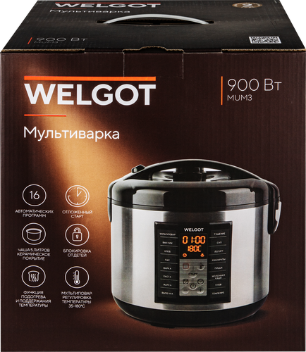 Мультиварка WELGOT керамическая чаша 5л, 16 программ, Арт. MUM3, детальное фото