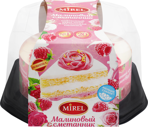 Торт MIREL Малиновый сметанник, 650г, вид