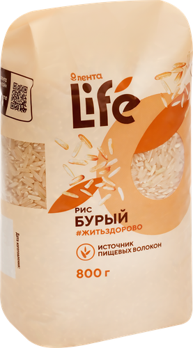 Рис бурый ЛЕНТА LIFE, 800г, изображение