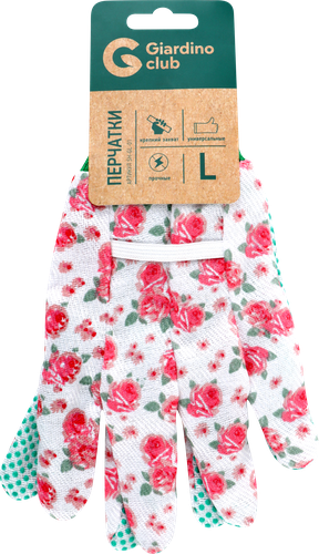Перчатки садовые GIARDINO CLUB р. M, L, текстильные с трикотажным манжетом, Арт.SH-GL-01, картинка