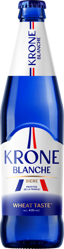 Напиток пивной KRONE BLANCHE BIERE пастеризованный 4,5%, 0.45л, вид