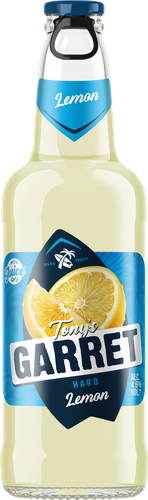 Напиток пивной TONY'S GARRET Hard Lemon пастеризованный 4,6%, 0.4л, детальное фото