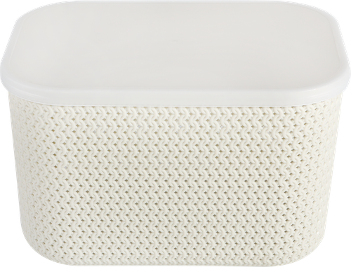 Корзина для хранения HOMECLUB Knit 25,5х18х16см, с крышкой, пластик, Арт. BA800, вид