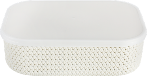 Корзина для хранения HOMECLUB Knit 25,5х18х8см, с крышкой, пластик, Арт. BA799, изображение