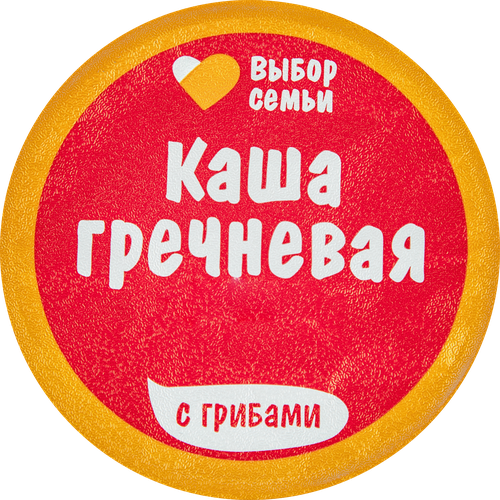 Каша гречневая ВЫБОР СЕМЬИ с грибами, 43г, крупный план