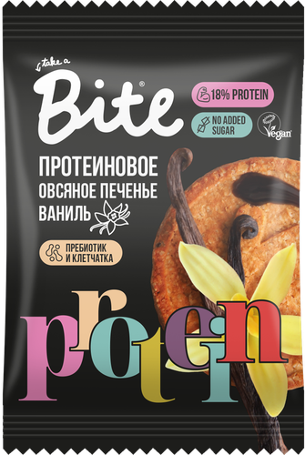 Крекеры протеиновые овсяные TAKE A BITE с ванилью, 69г, вид