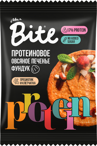 Крекеры протеиновые овсяные TAKE A BITE с фундуком, 69г, детальное фото