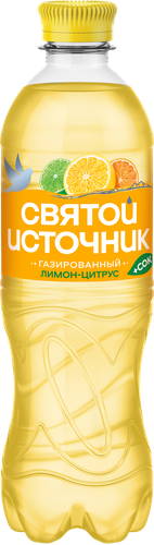 Вода+Сок СВЯТОЙ ИСТОЧНИК Лимон-цитрус, газированная, 0.5л, вид