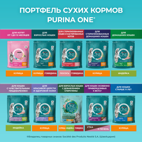 Корм сухой для кошек PURINA ONE Лосось, для стерилизованных, 3кг, крупный план