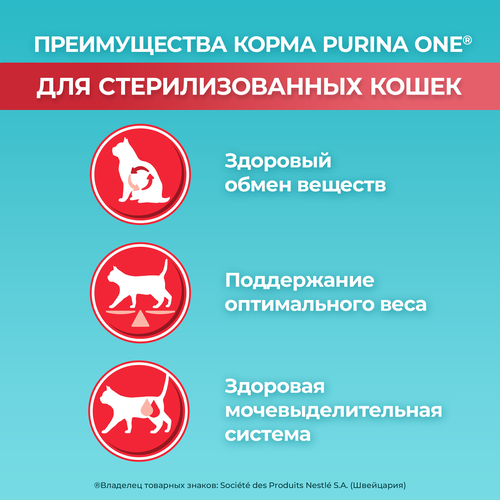 Корм сухой для кошек PURINA ONE Лосось, для стерилизованных, 3кг, фото