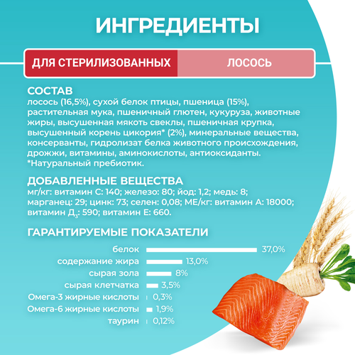 Корм сухой для кошек PURINA ONE Лосось, для стерилизованных, 3кг, вид