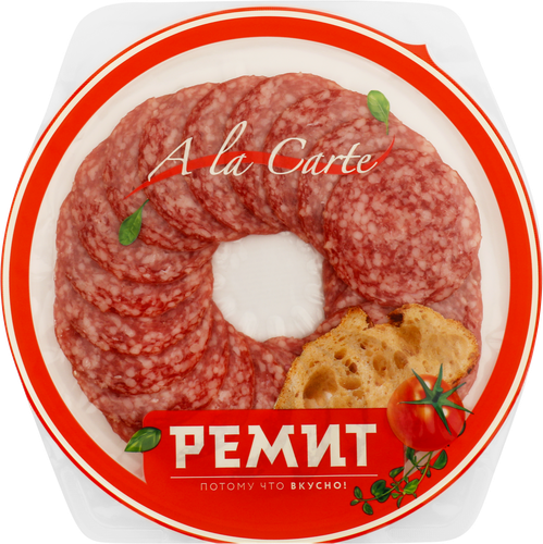 Колбаса сырокопченая РЕМИТ Salame, нарезка, 80г, фото