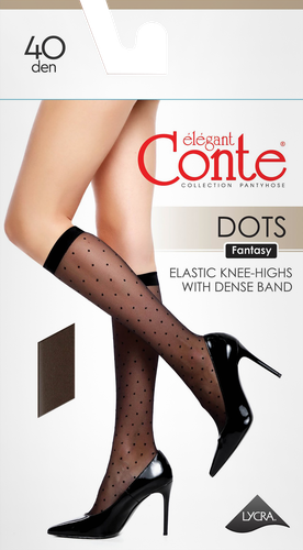 Гольфы женские CONTE ELEGANT Fantasy Dots, 40 den nero, Арт. 21C-147СП, вид