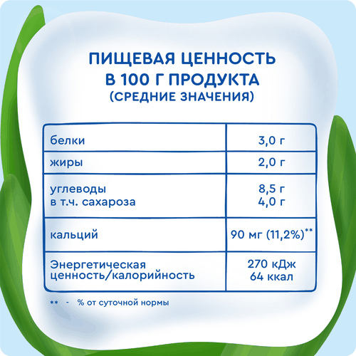 Молочный коктейль детский АГУША Банан, клубника 2%, без змж, 190мл, детальное фото