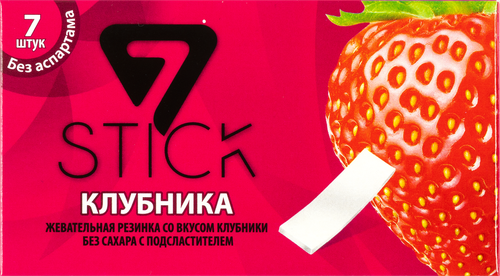 Жевательная резинка 7STIK Клубника, 14,5г, фото