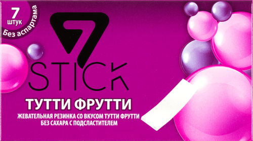 Жевательная резинка 7STIK Тутти-фрутти, 14,5г, фотография