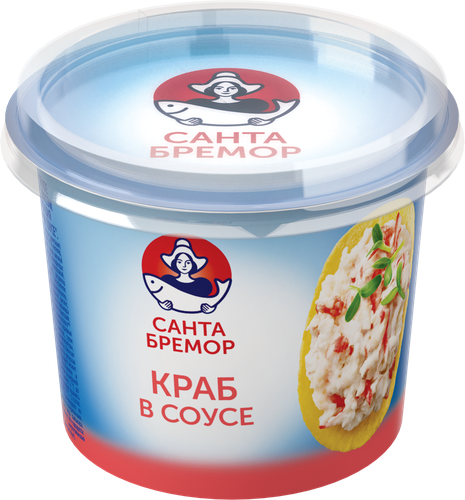 Паста рыбная САНТА БРЕМОР Краб в сливочном соусе с мясом крабовым (имитация), 150г, фотография