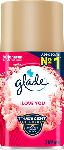 Баллон сменный для автоматического освежителя воздуха GLADE I Love You Automatic, 269мл, фото