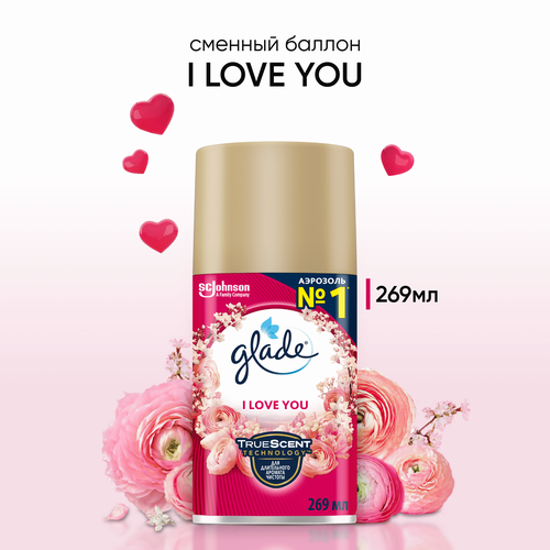 Баллон сменный для автоматического освежителя воздуха GLADE I Love You Automatic, 269мл, изображение