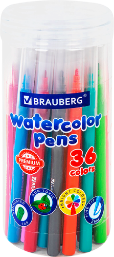 Фломастеры BRAUBERG Premium классические, 36 цветов, Арт. 152200, 36шт, детальное фото