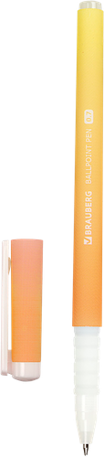 Ручка шариковая BRAUBERG Grade pastel soft touch grip, синий, 0,7мм, в ассортименте, Арт. 143711, крупный план