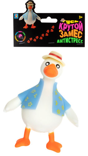 Игрушка 1TOY Крутой замес, Гусь в шляпе и рубашке, 14см, Арт. Т24576, изображение