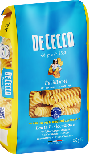 Макароны DE CECCO Фузилли №34, 250г, изображение