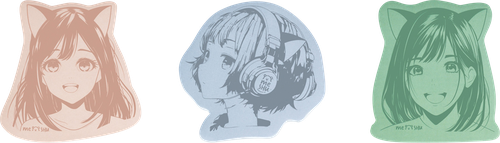 Блок для записей MESHU Anime girl, самоклеящийся фигурный, 40 листов, в ассортименте, изображение