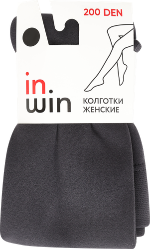 Колготки женские INWIN 200 den серые (графит), Арт. WS097-T, крупный план