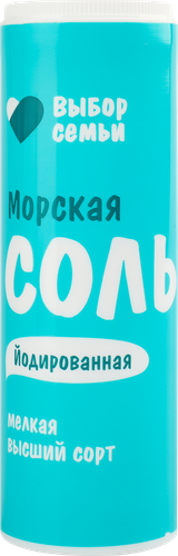 Соль морская ВЫБОР СЕМЬИ йодированная, 250г, крупный план