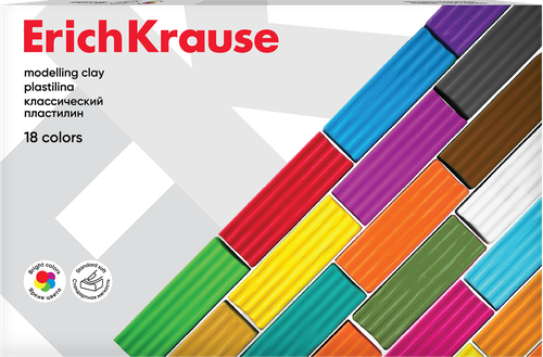 Пластилин ERICHKRAUSE классический, 18 цветов, Арт. 61318, 288г, детальное фото