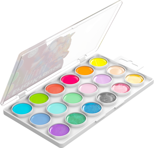 Акварель ERICHKRAUSE Safari Neon+Pastel+Pearl с УФ защитой яркости, 18 цветов, Арт. 61380, крупный план