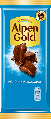 Шоколад молочный ALPEN GOLD, 80г, крупный план