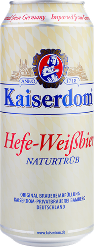 Пиво светлое KAISERDOM Хефе-Вайсбир нефильтрованное пастеризованное 4,7%, 0.5л