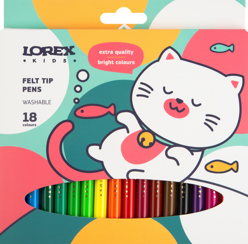Фломастеры LOREX 18 цветов, LXKFPCL-18, картинка