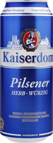 Пиво светлое KAISERDOM Пилснер фильтрованное пастеризованное 4,9%, 0.5л, детальное фото