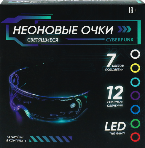 Очки КРОК&ДИЛЛИ светящиеся, неоновые, Арт. LG-002, детальное фото