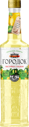 Настойка ГОРОДОК Лимонная 28%, сладкая, 0.5л