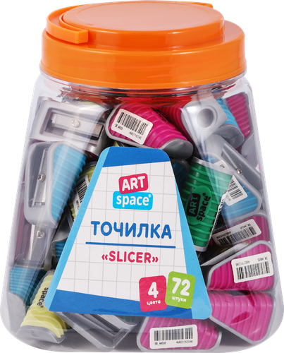 Точилка СПЕЙС Artspace Slicer пластиковая, 1 отверстие, в ассортименте, Арт. 335724, фото