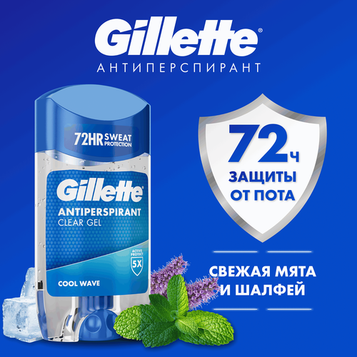 Дезодорант-антиперспирант стик мужской GILLETTE Cool Wave, 70мл, картинка