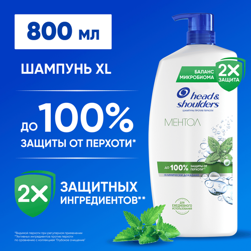 Шампунь для волос HEAD&SHOULDERS Ментол, против перхоти, 800мл, крупный план