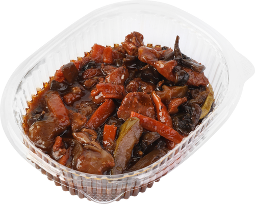 Мясо цыпленка с овощами в соусе терияки, весовое, детальное фото