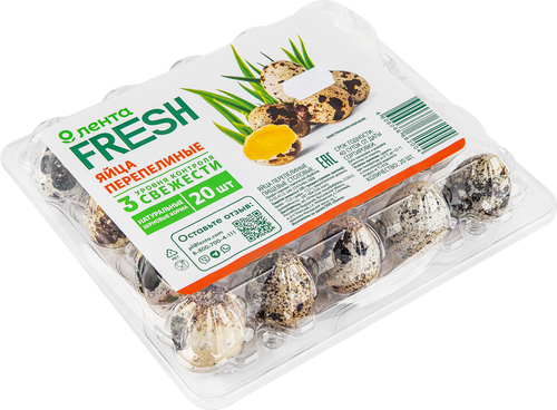 Яйцо перепелиное ЛЕНТА FRESH, 20шт, картинка