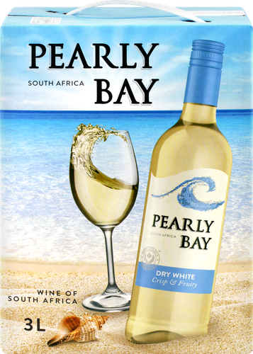 Вино PEARLY BAY Драй Уайт белое сухое, 3л, крупный план