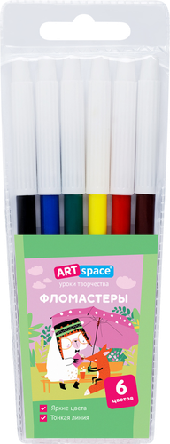 Фломастеры ARTSPACE Рассказы, 6 цветов, крупный план