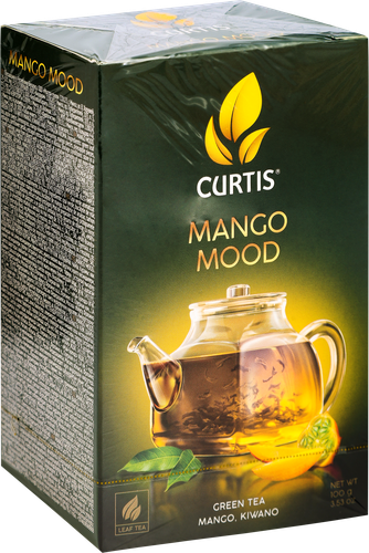 Чай зеленый CURTIS Mango Mood листовой, 100г, крупный план
