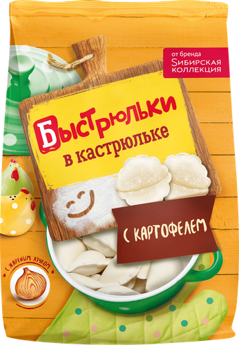 Вареники SИБИРСКАЯ КОЛЛЕКЦИЯ Быстрюльки в кастрюльке, с картофелем, 700г, вид