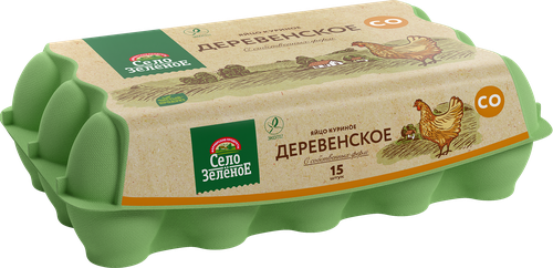 Яйцо куриное СЕЛО ЗЕЛЁНОЕ Деревенское СО, 15шт, детальное фото